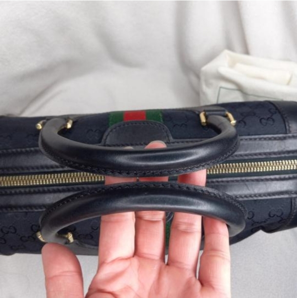 Authentic Vintage Gucci GG Monogram Supreme Sherry Web Ophidia Boston Doctor Bag - Picture 7 of 10